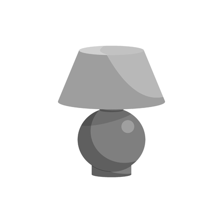 Floor lamp icon in black monochrome style isolated on white background. Illumination symbol vector illustrationのイラスト素材