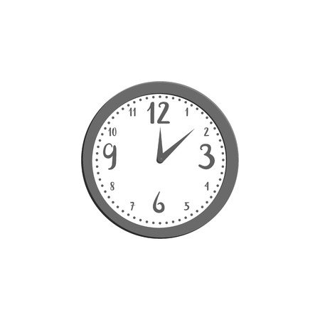 Wall clock icon in black monochrome style isolated on white background. Time symbol vector illustrationのイラスト素材