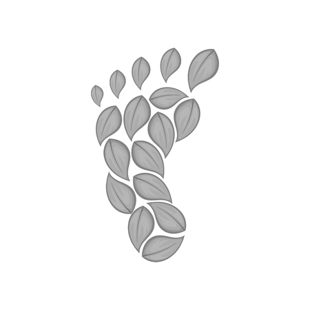 Footprint of leaves icon in black monochrome style on a white background vector illustrationのイラスト素材