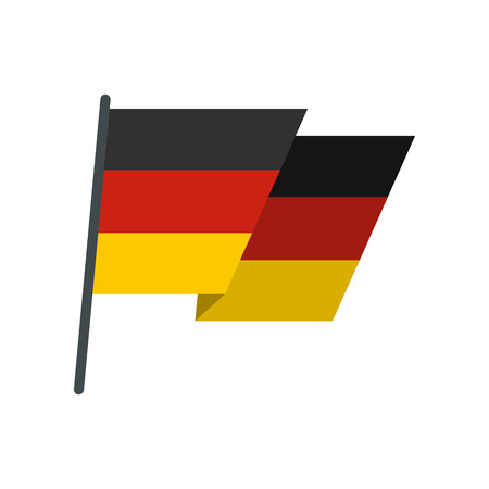 Flag of Germany icon in flat style on a white background vector illustrationのイラスト素材