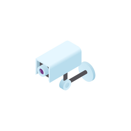 Surveillance camera icon in cartoon style isolated on white background vector illustrationのイラスト素材
