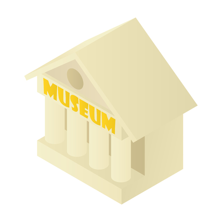 Museum building icon in cartoon style isolated on white background vector illustrationのイラスト素材