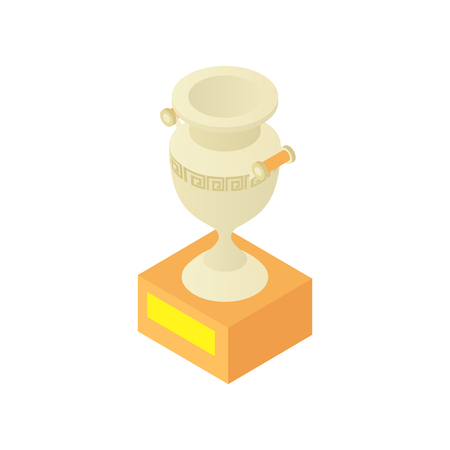 Museum antique vase icon in cartoon style isolated on white background vector illustrationのイラスト素材
