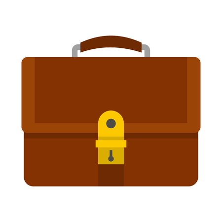 Office diplomat icon in flat style isolated on white background. Bag symbol vector illustrationのイラスト素材