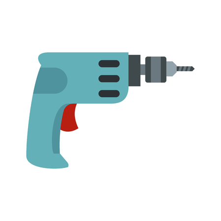 Drill icon in flat style isolated on white background. Tool symbol vector illustrationのイラスト素材