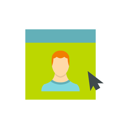 Male avatar in website icon in flat style isolated on white background. People symbol vector illustrationのイラスト素材