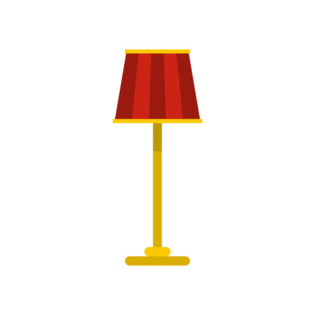 Floor lamp icon in flat style isolated on white background. Illumination symbol vector illustrationのイラスト素材