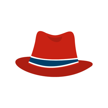 Hat icon in flat style isolated on white background. Headdress symbol vector illustrationのイラスト素材