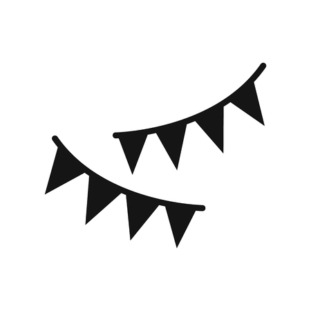 Holiday flags icon in simple style isolated on white background. Events and parties symbol vector illustrationのイラスト素材