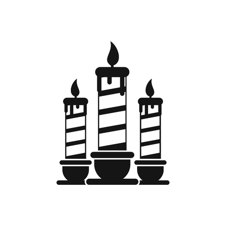 Festive candles icon in simple style isolated on white background. Holiday symbol vector illustrationのイラスト素材