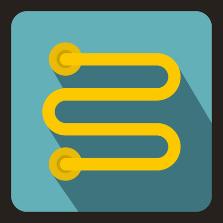 Heated towel rail icon in flat style on a baby blue background vector illustrationのイラスト素材