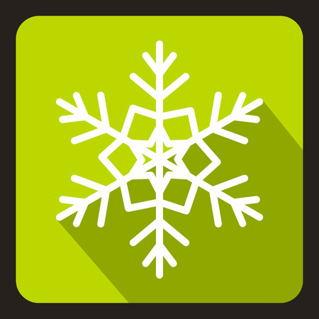 Snowflake icon in flat style with long shadow. New year symbol vector illustrationのイラスト素材