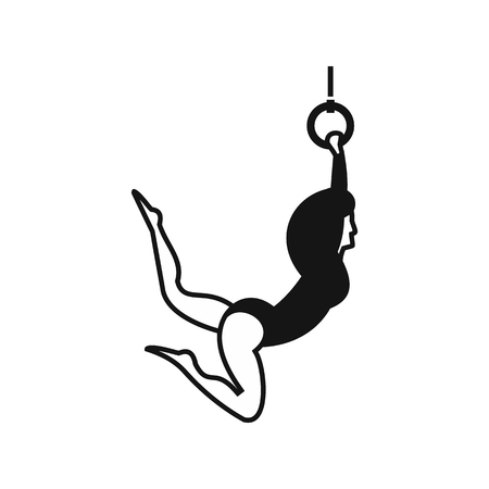 Female aerialist icon in simple style on a white background vector illustrationのイラスト素材