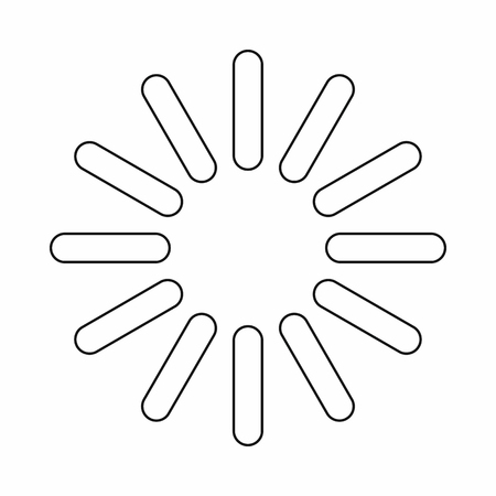 Sign waiting download icon in outline style isolated on white background. Loading symbolのイラスト素材