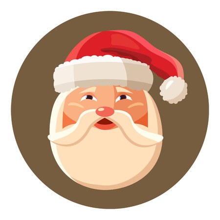 Santa claus face icon in cartoon style isolated on white background vector illustrationのイラスト素材