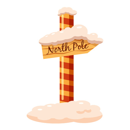 North Pole sign icon in cartoon style isolated on white background vector illustrationのイラスト素材