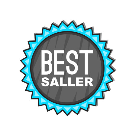 Best seller badge icon in cartoon style isolated on white background vector illustrationのイラスト素材