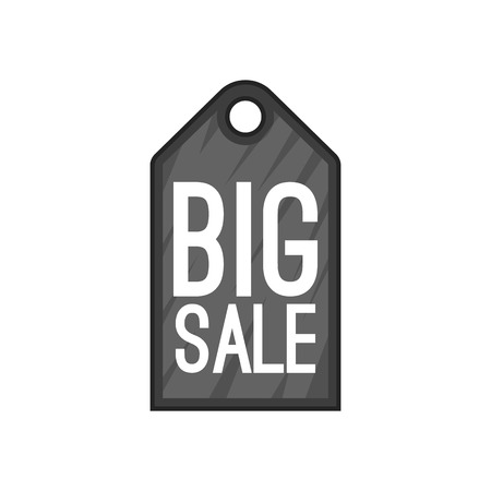 Big sale tag icon in cartoon style isolated on white background vector illustrationのイラスト素材