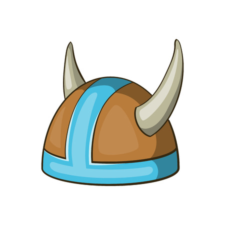 Swedish viking helmet icon in cartoon style isolated on white background vector illustrationのイラスト素材