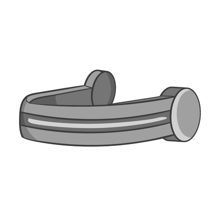 Headphones icon in black monochrome style isolated on white background. Music symbol vector illustrationのイラスト素材