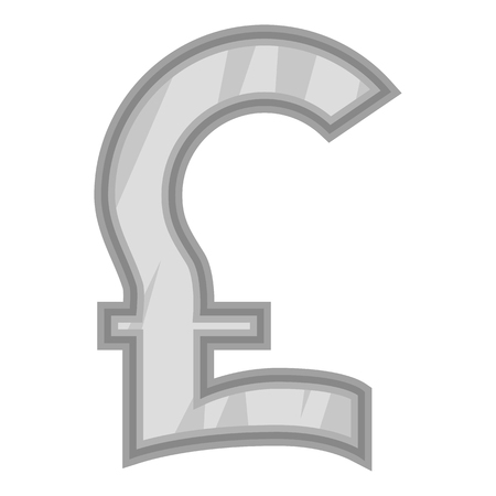 Sign pound sterling icon in black monochrome style isolated on white background. Currency symbol vector illustrationのイラスト素材