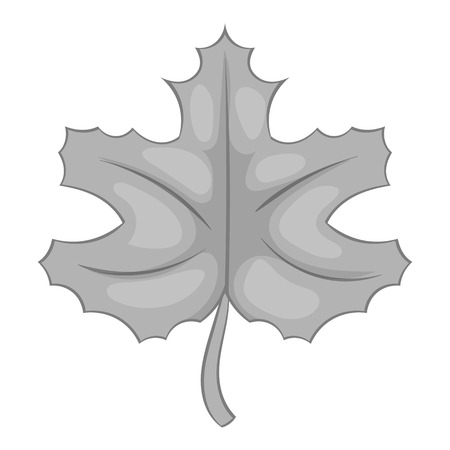 Autumn leaf icon in black monochrome style isolated on white background. Plant symbol vector illustrationのイラスト素材