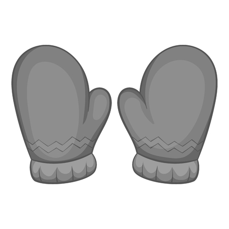 Mittens icon in black monochrome style isolated on white background. Accessory symbol vector illustrationのイラスト素材