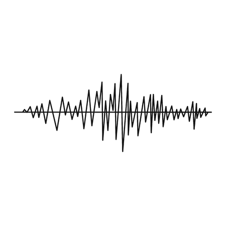 Sound wave icon in simple style on a white background vector illustrationのイラスト素材
