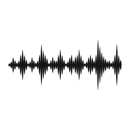 Music sound waves icon in simple style on a white background vector illustrationのイラスト素材