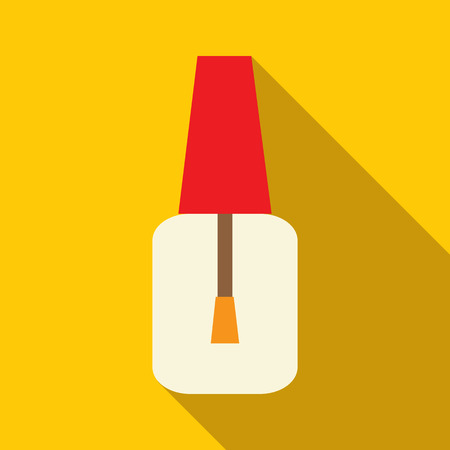 Nail polish bottle icon in flat style isolated with long shadow vector illustrationのイラスト素材