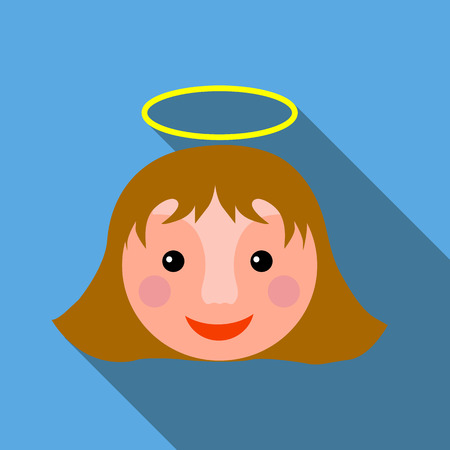 Christmas angel icon in flat style isolated with long shadow vector illustrationのイラスト素材