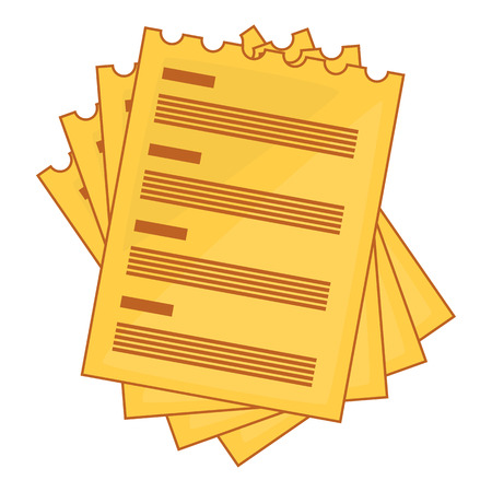 Four list icon in cartoon style isolated on white background. Paper symbol vector illustrationのイラスト素材