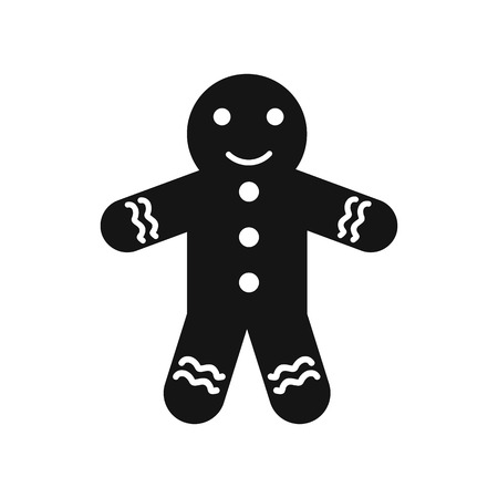 Gingerbread man icon in simple style on a white background vector illustrationのイラスト素材