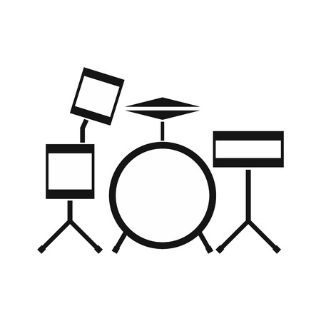 Drum kit icon in simple style on a white background vector illustrationのイラスト素材