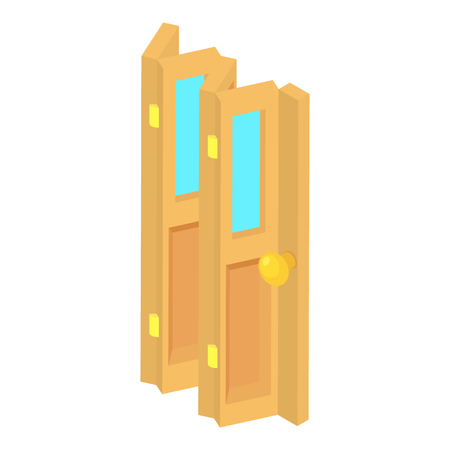 Door accordion icon in cartoon style isolated on white background. Interior symbol vector illustrationのイラスト素材