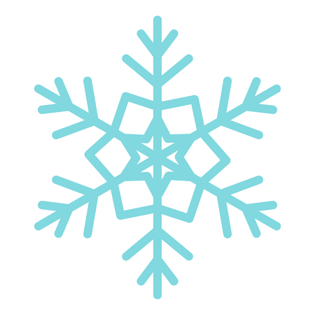 Snowflake icon in flat style isolated on white background. New year symbol vector illustrationのイラスト素材