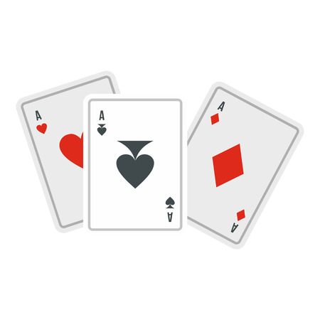 Playing cards icon in flat style isolated on white background. Game symbol vector illustration