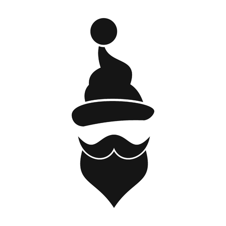 Santa hat, mustache and beard in simple style on a white background vector illustrationのイラスト素材