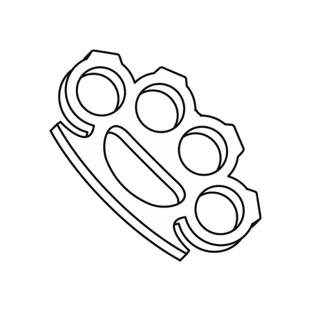 Brass knuckles icon in outline style isolated on white background vector illustrationのイラスト素材