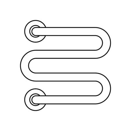 Heated towel rail icon in outline style isolated on white background vector illustrationのイラスト素材
