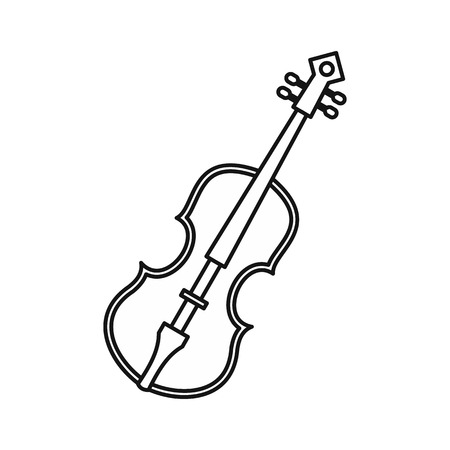 Cello icon in outline style on a white background vector illustrationのイラスト素材
