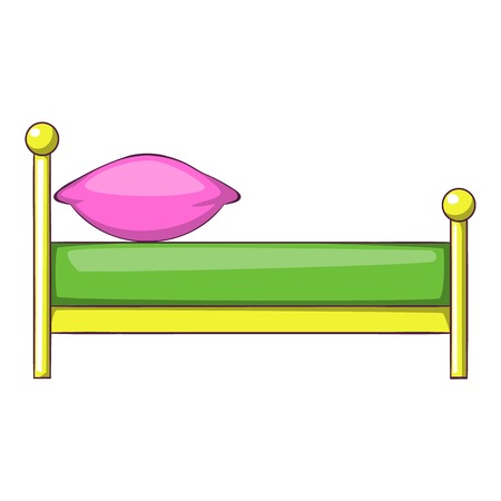 Kid bed icon in cartoon style isolated on white background vector illustrationのイラスト素材