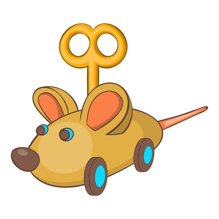 Clockwork mouse icon in cartoon style isolated on white background vector illustrationのイラスト素材