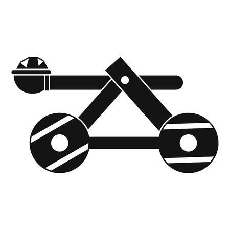 Ancient wooden catapult icon in simple style on a white background vector illustrationのイラスト素材