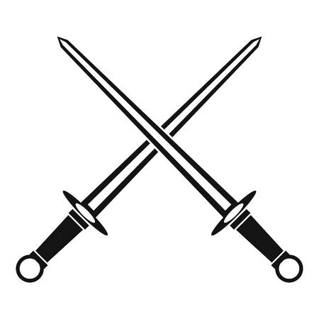 Swords icon in simple style on a white background vector illustrationのイラスト素材