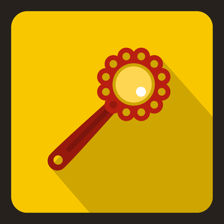 Baby rattle icon in flat style on a white background vector illustrationのイラスト素材