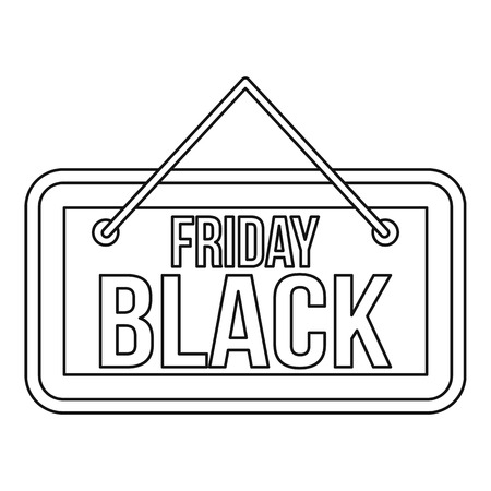 Black Friday signboard icon in outline style on a white background vector illustrationのイラスト素材