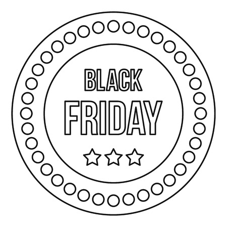 Black Friday sticker icon in outline style on a white background vector illustrationのイラスト素材