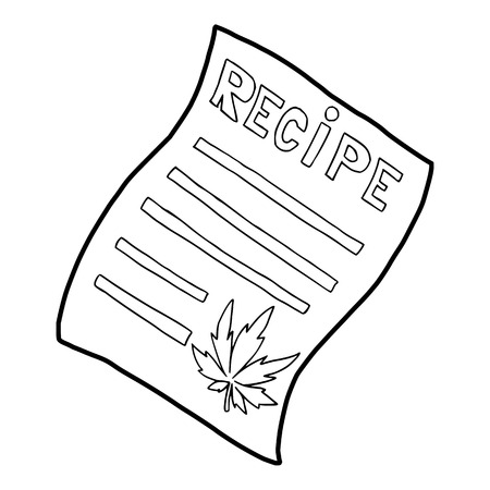 Marijuana recipe icon in outline style on a white background vector illustrationのイラスト素材