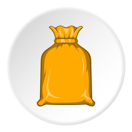 Packing bag icon in cartoon style isolated on white circle background. Production and packaging symbol vector illustrationのイラスト素材